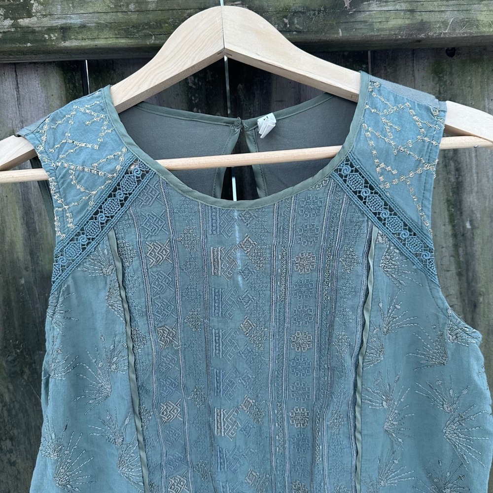Anthropologie TINY Embellished Embroidered Sleeveless Boho Tank Top Size Small - Picture 3 of 10